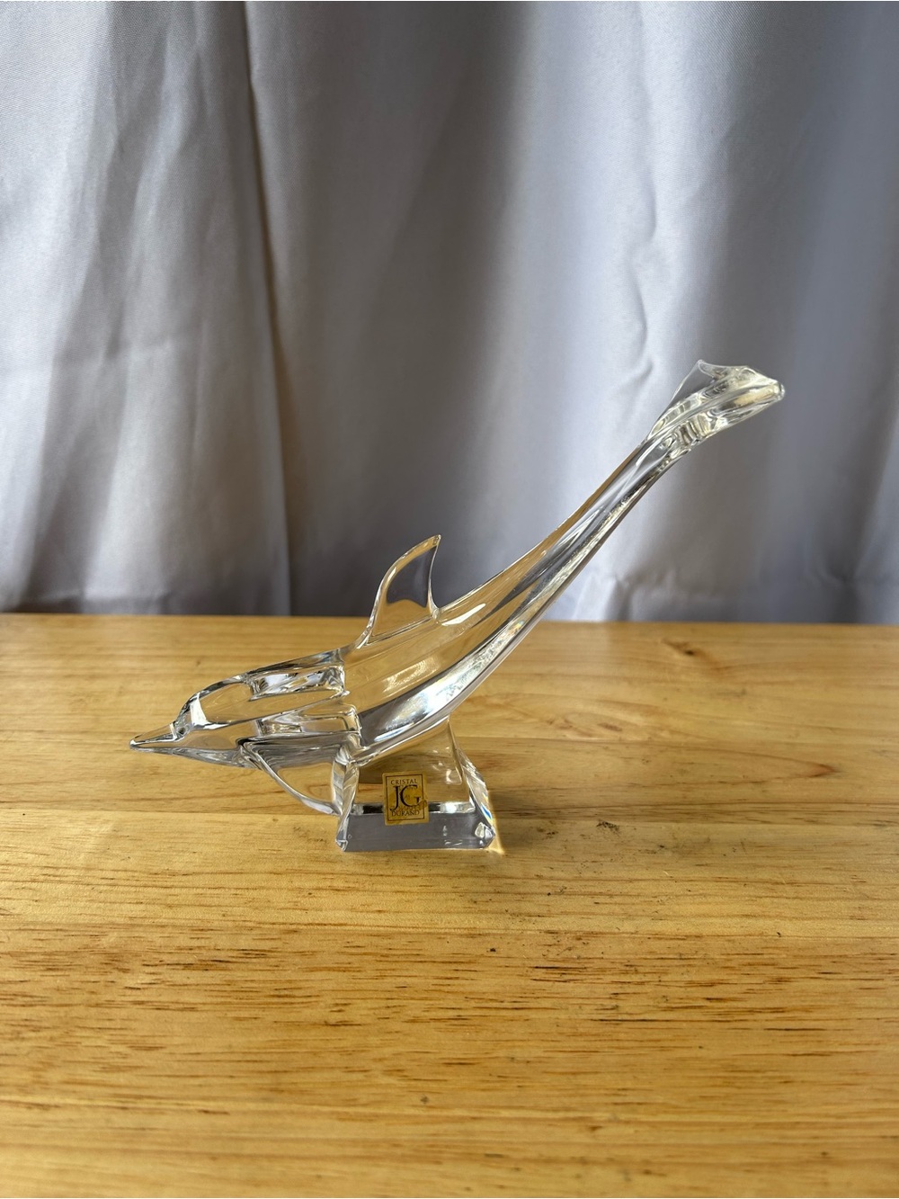 JM Collection Clear Crystal Dolphin Sculpture - Clear
